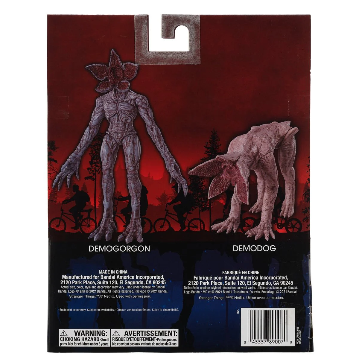 Back of packaging Stranger Things Dart Demodog by Bandai