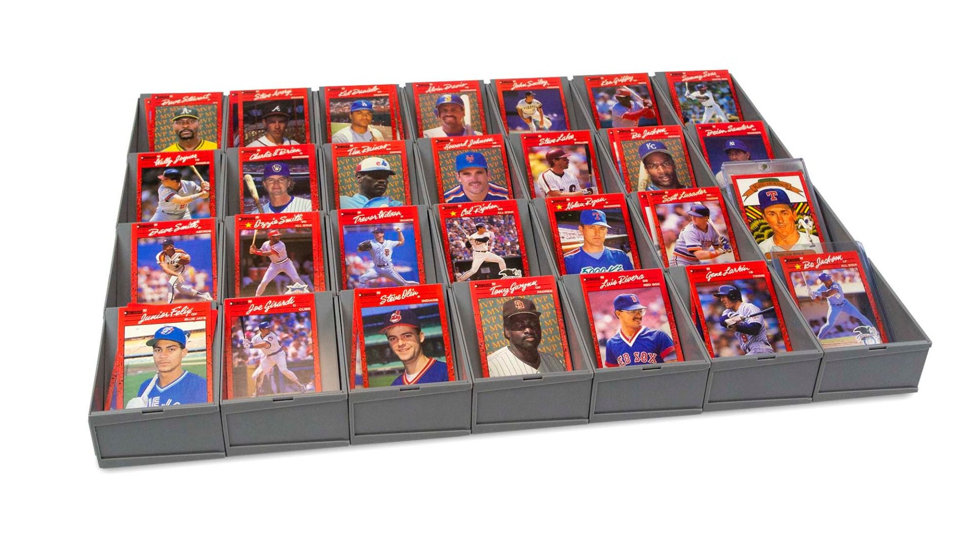 Modular Sorting Tray with baseball cards