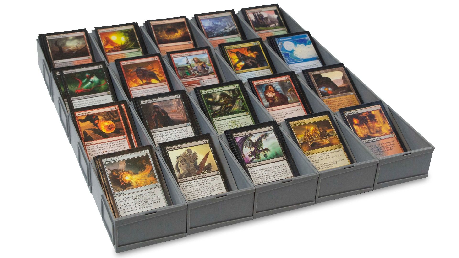 Modular Sorting Tray with cards in them