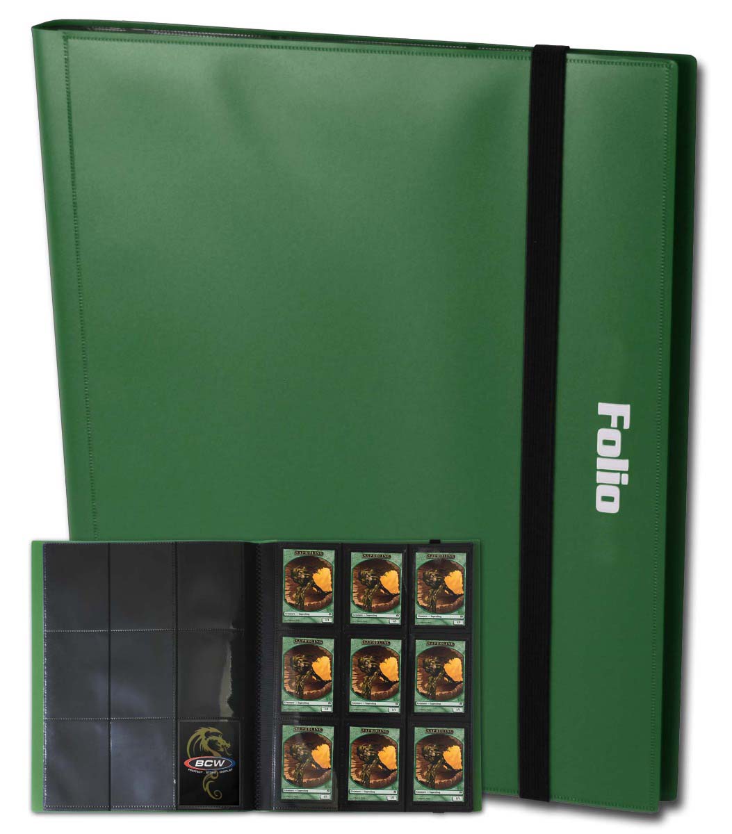 9-Pocket Card Folio Green