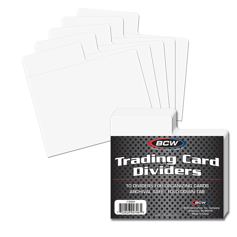 Trading Card Dividers Horizontal Fanned