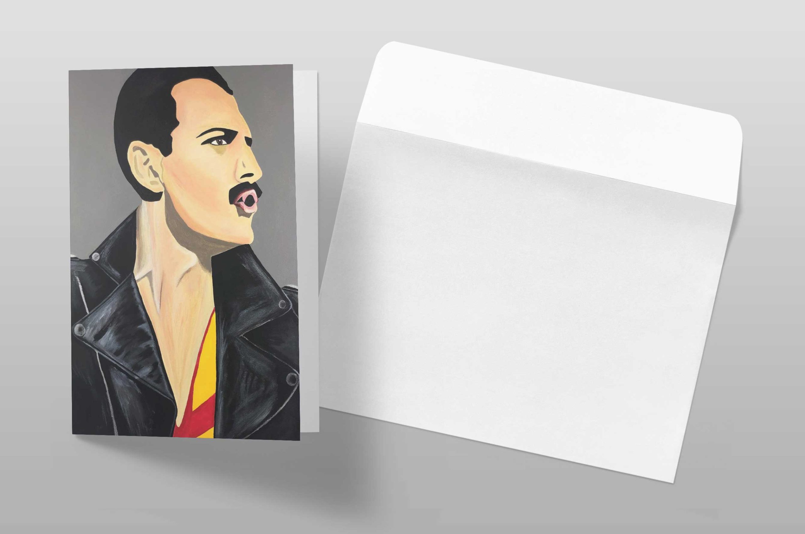 Freddie Mercury Queen Greeting Card by Tonya Cameron Limited Edition