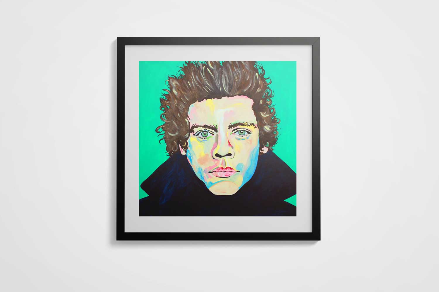 Harry Styles Green Portrait Art Print