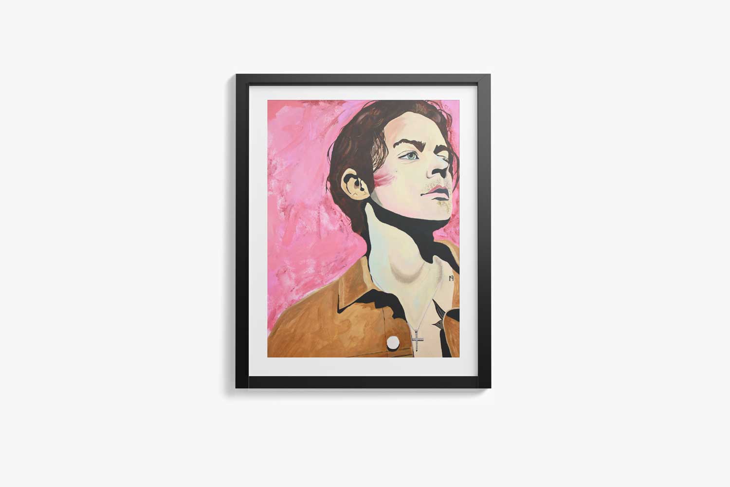 Harry Styles Pink Portrait Art Print