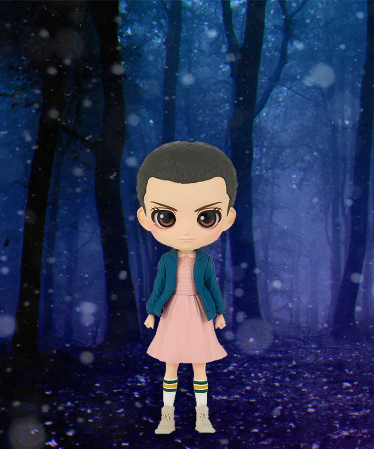 Front Profile of Eleven in the Upside Down BanPresto - Stranger Things Eleven Vol. 1 Q posket Figure side