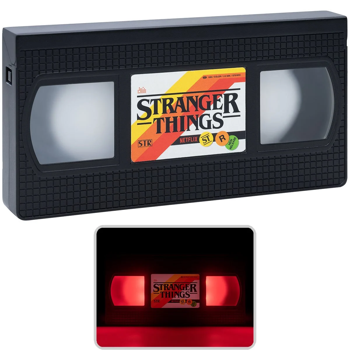 Stranger Things VHS Logo Light showing both on and off